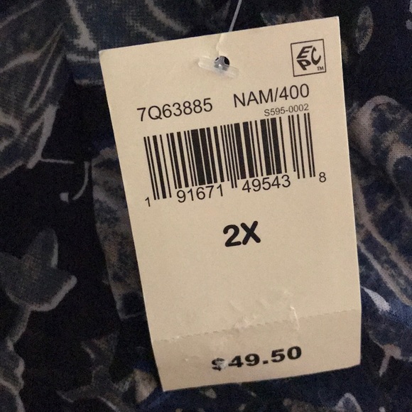 🔥2XHP🔥NWT Lucky Brand floral peasant career top - Picture 8 of 8